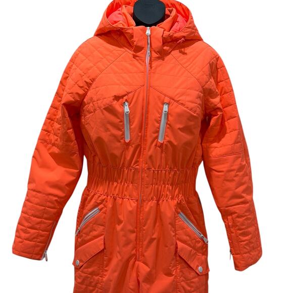 Free People All Prepped Ski Suit Jumpsuit In Neon Coral - Picture 3 of 9